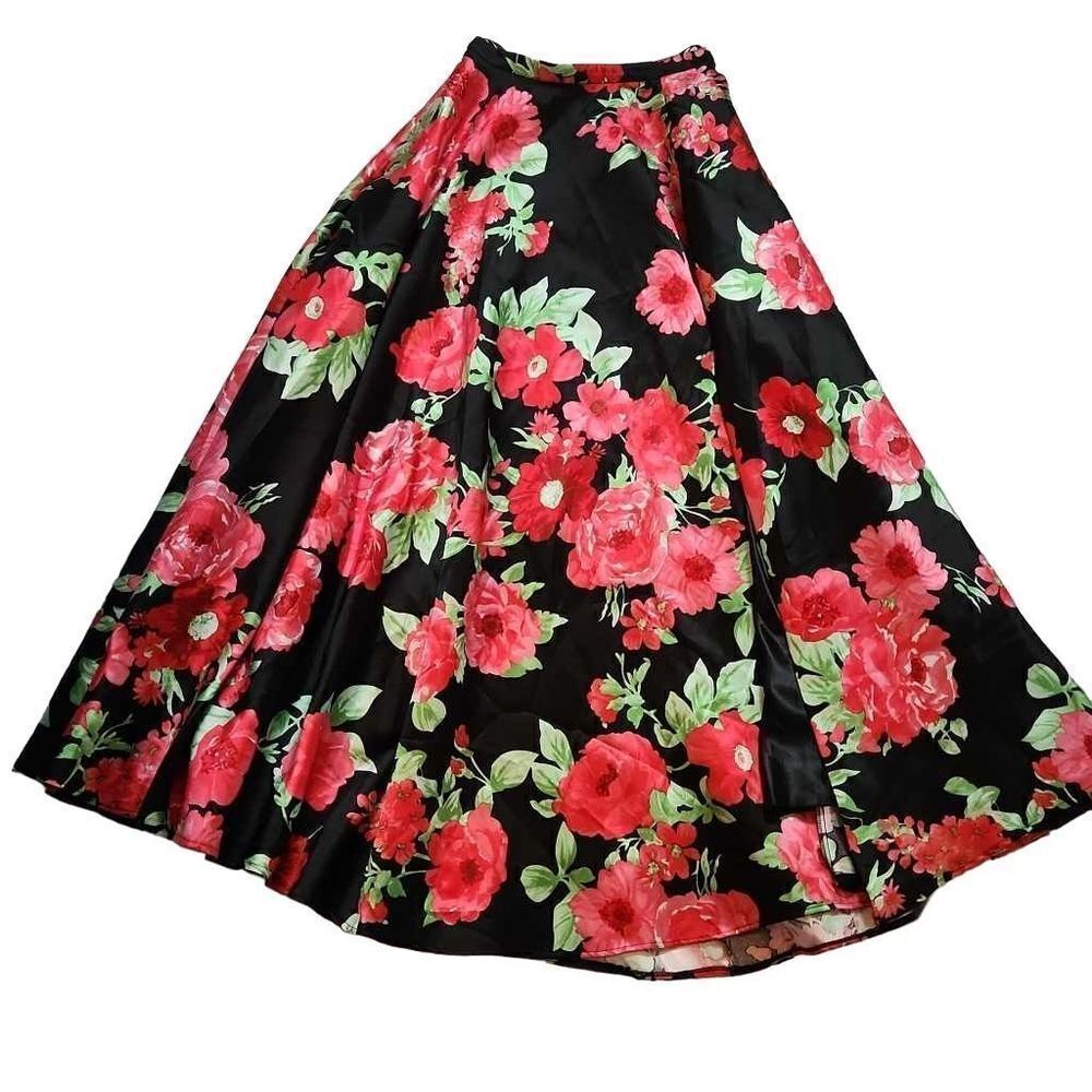 B. Darlin Floral Formal Full Skirt- Size 5/6